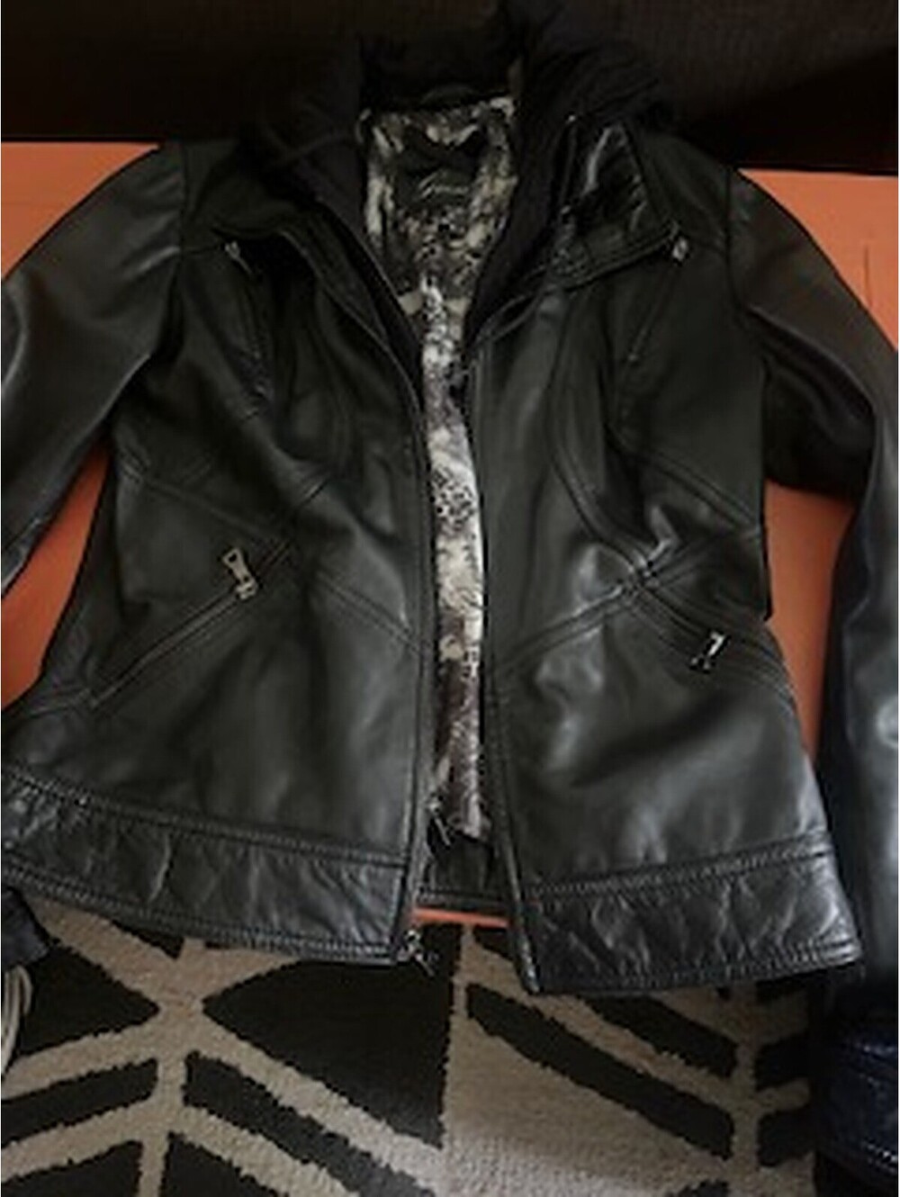 Guess Black Faux Leather Moto Jacket